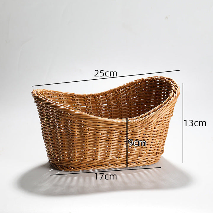 Handcrafted Round Wicker Serving Bowl Kalsten