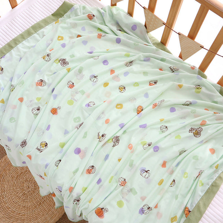 Unisex Nan cozy baby blanket made of cotton muslin with breathable filling and satin edge Kalsten