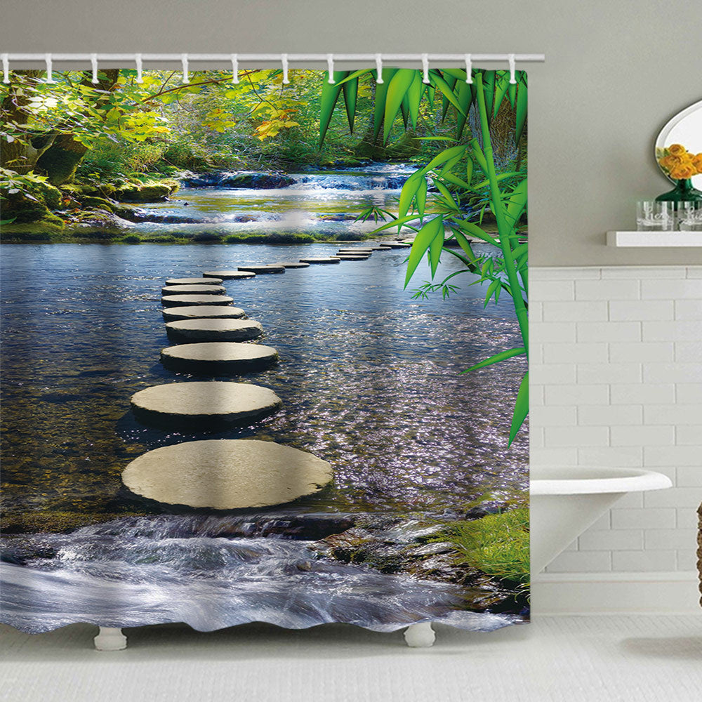 Tranquil Zen Nature Shower Curtain Kalsten