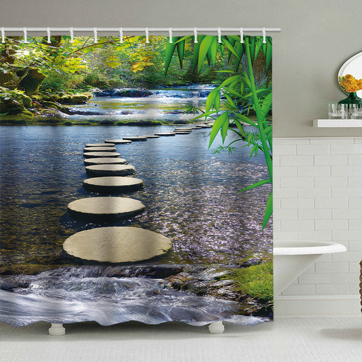 Tranquil Zen Nature Shower Curtain Kalsten
