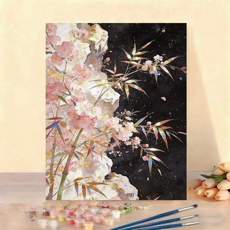 Elegant Floral Paint by Numbers Canvas Art Kit Kalsten