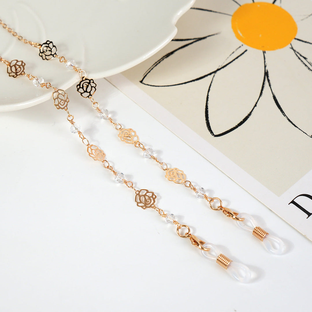 Luxurious Crystal-Embellished Eyewear Chain Kalsten