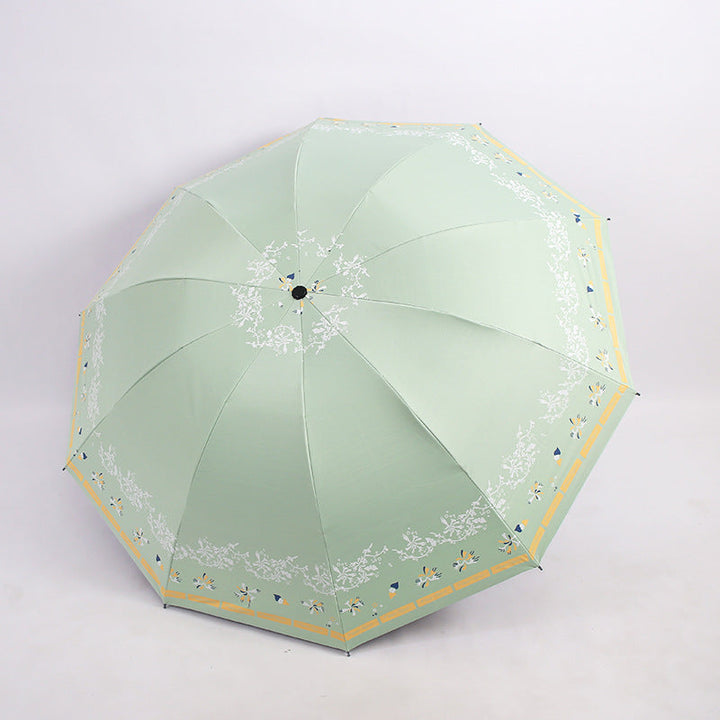 Ladies Elegant Folding Umbrella with Floral Patterns Kalsten