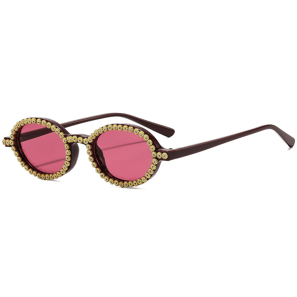 Ladies fashionable sunglasses with floral crystal frame Kalsten