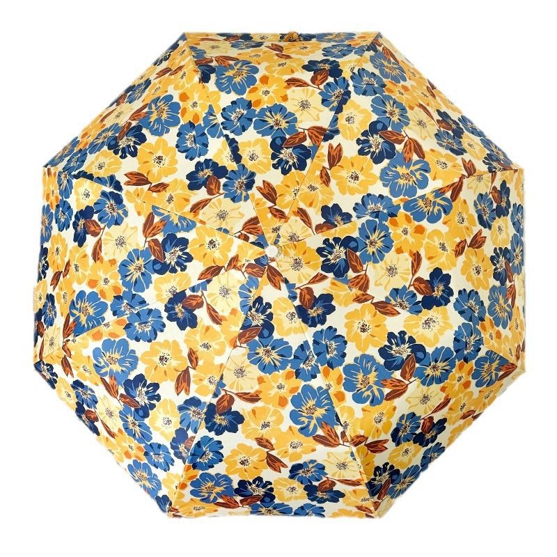 Women Folding Umbrella with Detailed Floral Design Kalsten