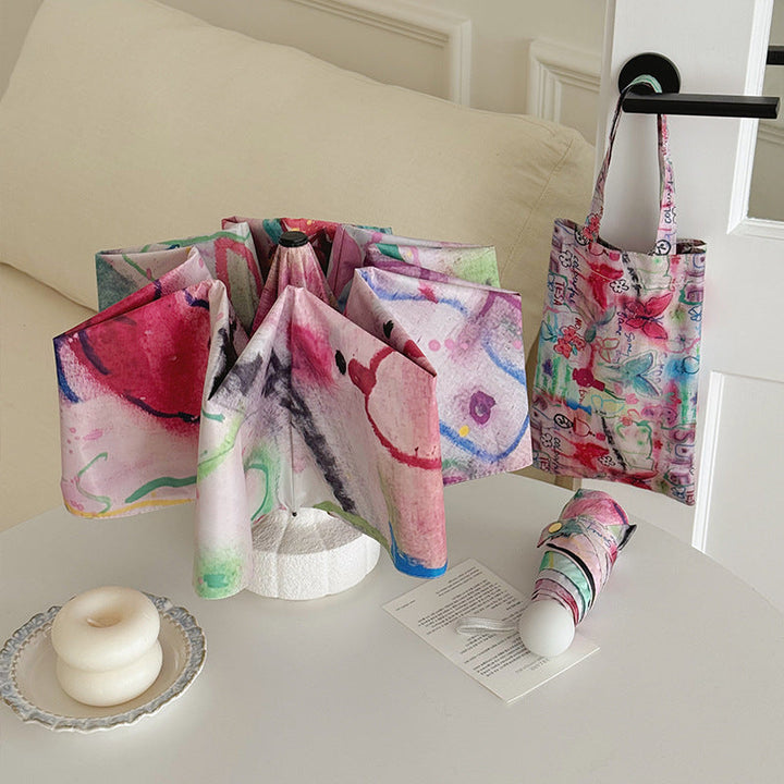Women Foldable Designer Bag with Creative Art Motif Kalsten