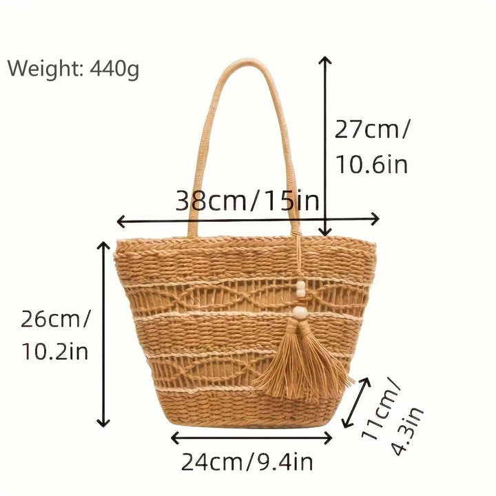Handbag Made from Handwoven Natural Material Kalsten