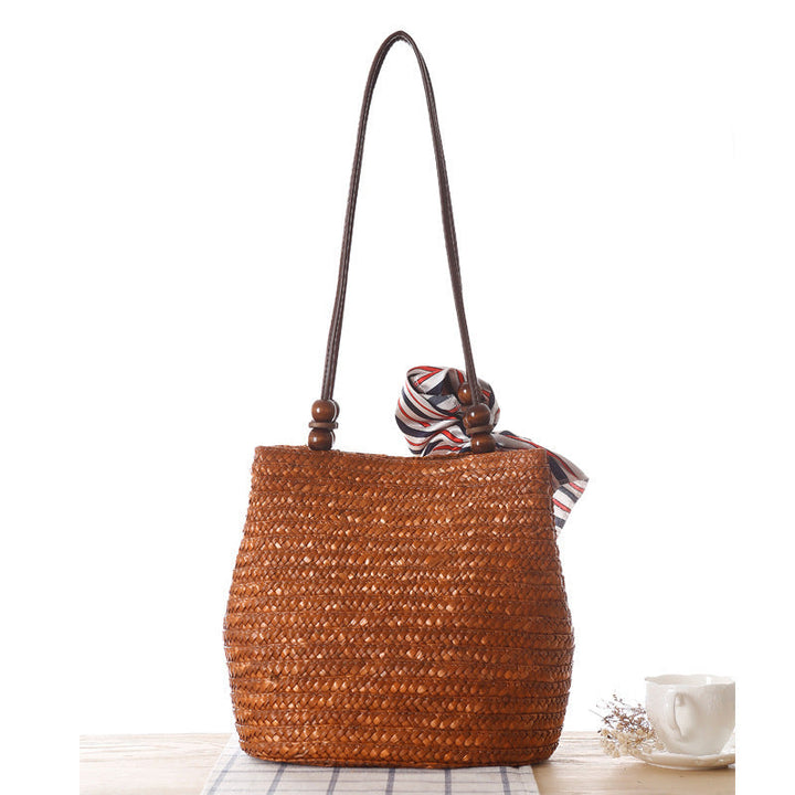 Braided handbag with stylish striped scarf Kalsten