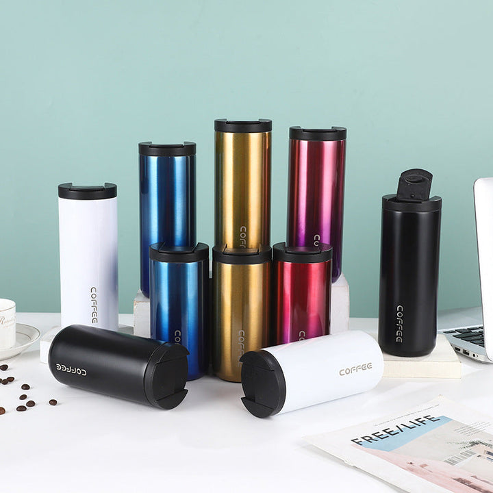Women's insulated stainless steel coffee mug with elegant design and non-slip bottom Kalsten