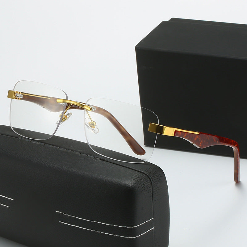 Women’s fashionable half-frame glasses with elegant metal and plastic mix Kalsten