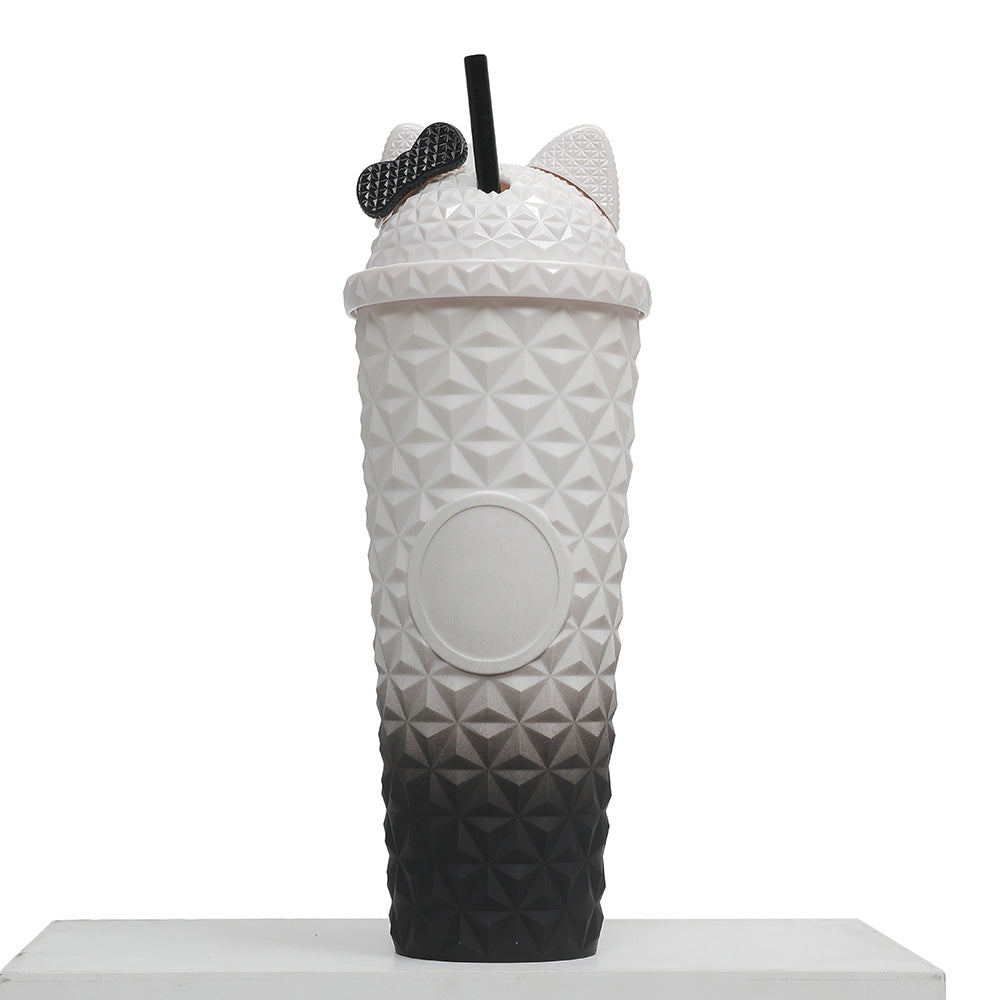Ladies playful drinking cup with cat ears and integrated straw Kalsten