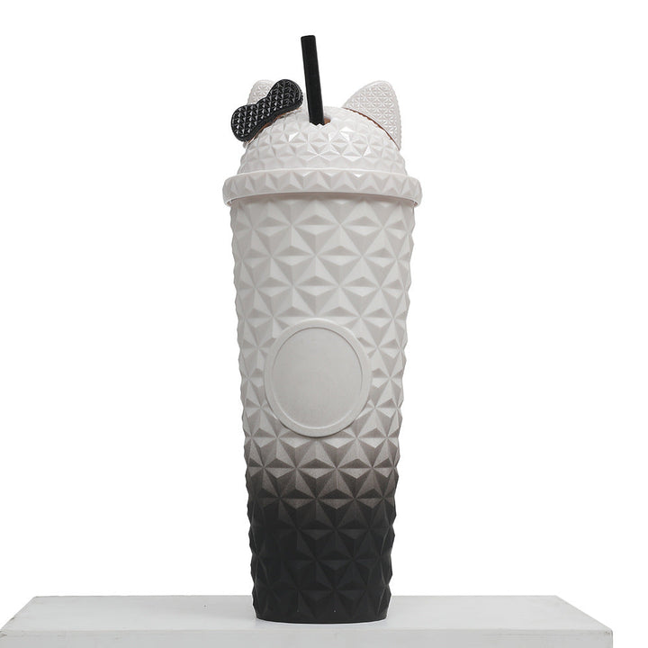 Ladies playful drinking cup with cat ears and integrated straw Kalsten