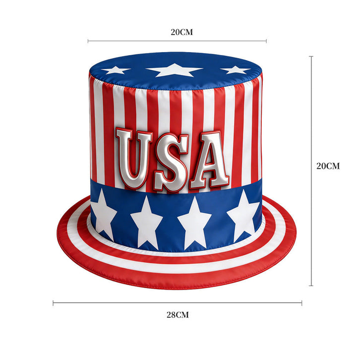 Women's nan Patriotic oversized novelty top hat with foam core and adjustable inner band Kalsten