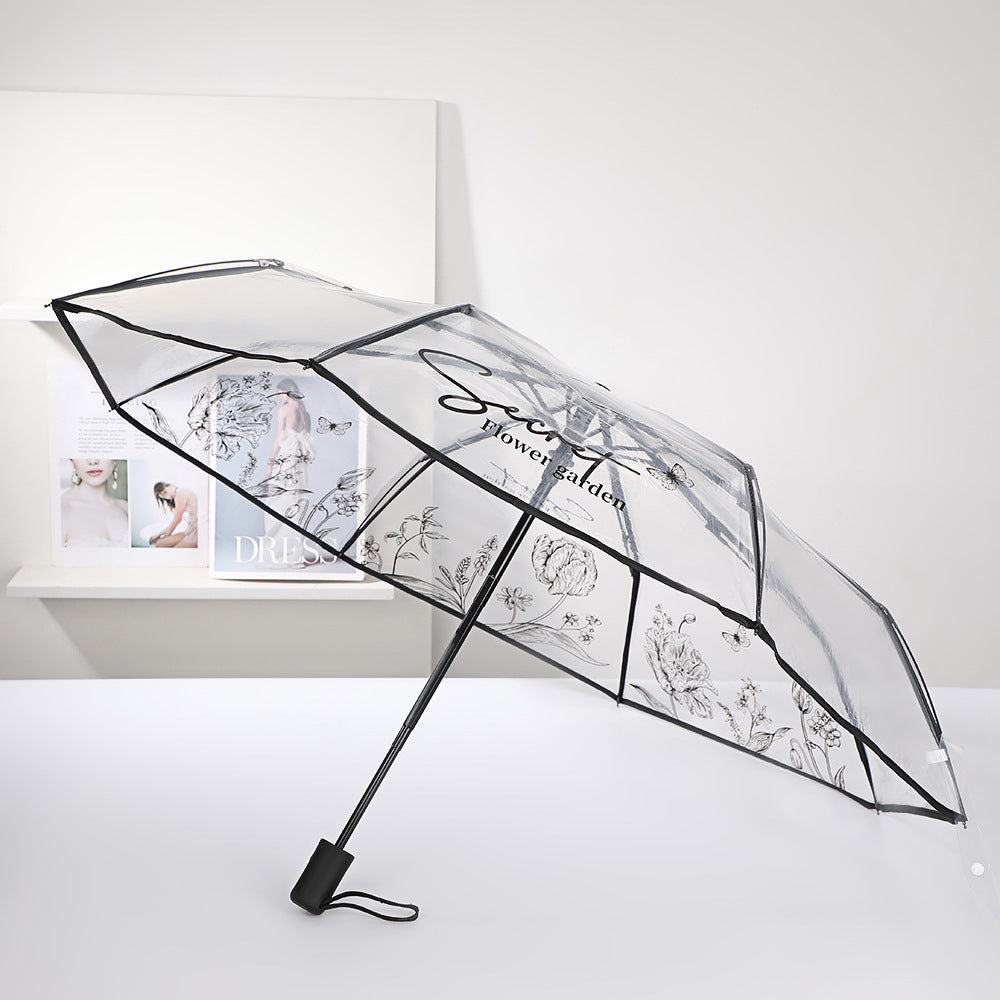 Ladies elegant transparent umbrella with romantic design Kalsten