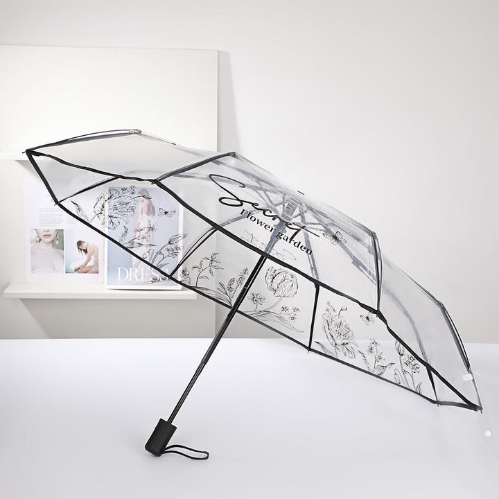 Ladies elegant transparent umbrella with romantic design Kalsten