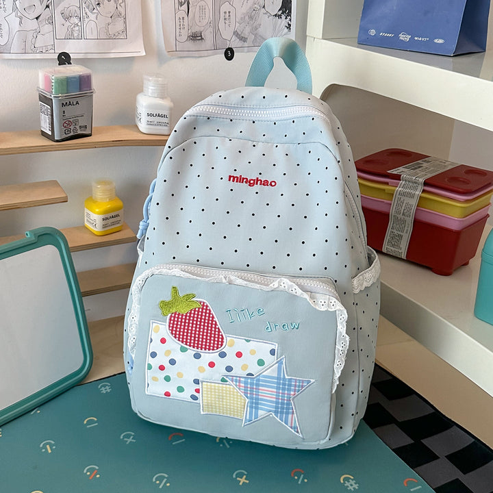 Embroidered Character Design School Backpack