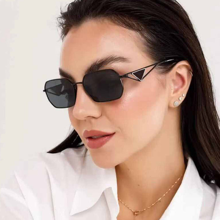 Women geometric luxury sunglasses with slim glossy frame Kalsten