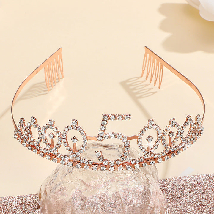 Women Glittering Tiaras with Festive Birthday Banner Kalsten