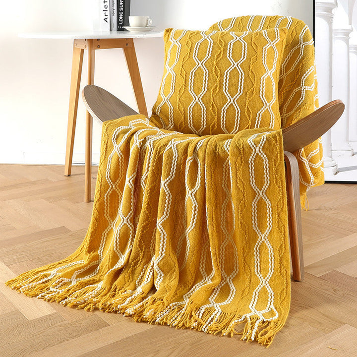 Ladies decorative and cozy woven blanket Kalsten