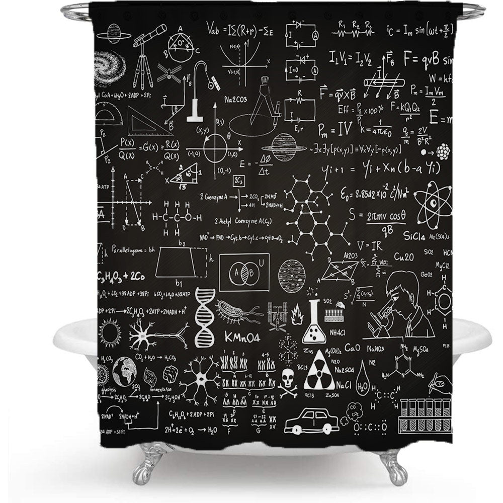 Shower Curtain with Scientific Equation Design Kalsten