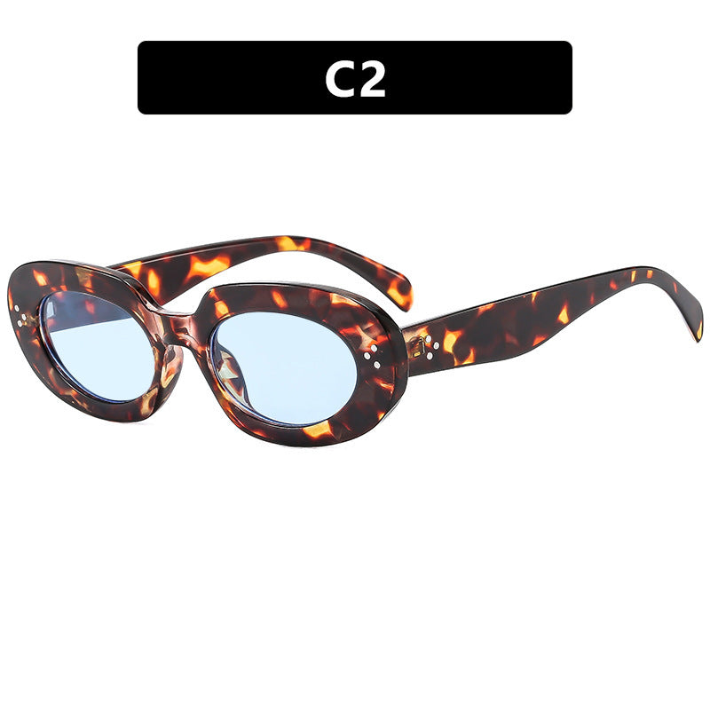 Ladies fashionable sunglasses with unique oval frame and protective lenses Kalsten
