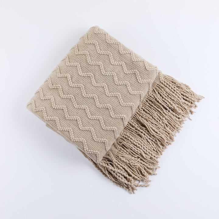 Women’s knitted blanket with textured wave pattern Kalsten