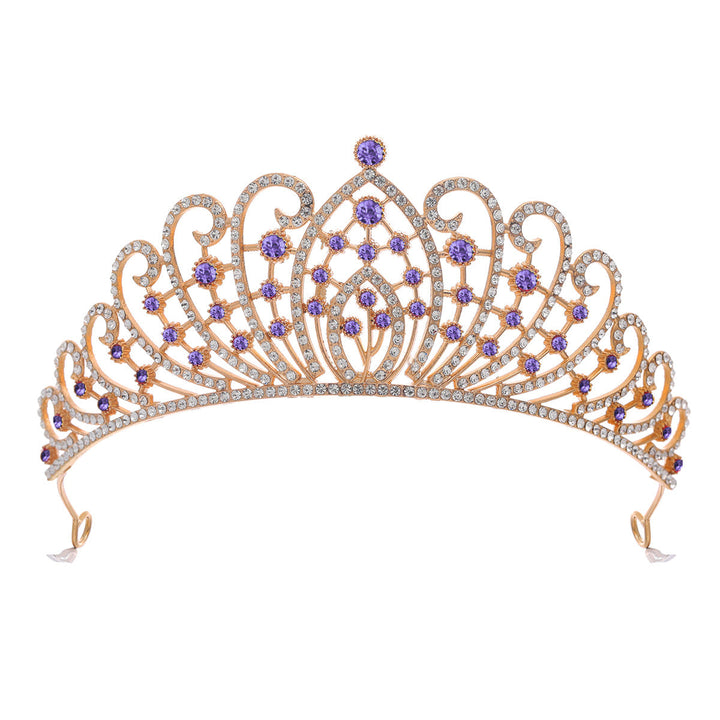 Ladies Elegant Rhinestone Tiara with Floral Details Kalsten