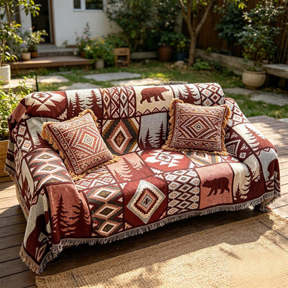 Cozy Geometric Patterned Throw Blanket