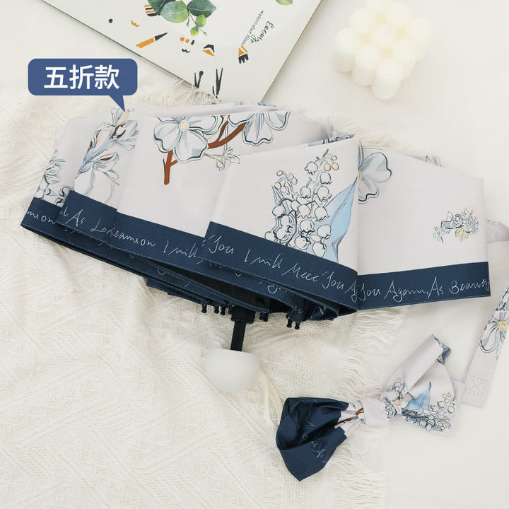 Ladies Folding Umbrella with Elegant Floral Pattern Kalsten