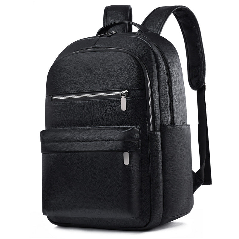 Sleek Textured Leather Backpack Kalsten