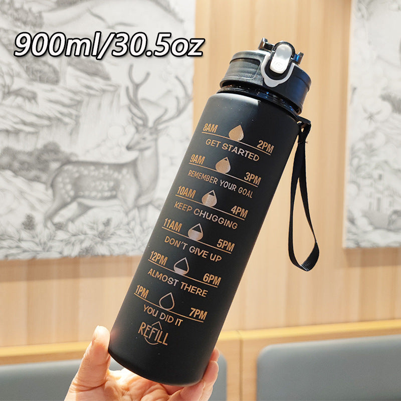 Women Motivating Water Bottle with Integrated Time Markers Kalsten