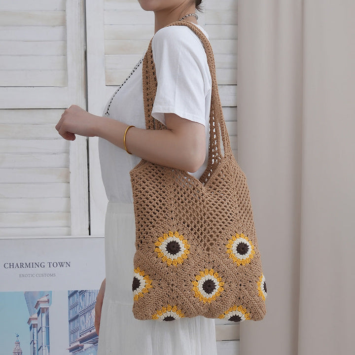 Handcrafted Jute Bag with Colorful Flower Pattern Kalsten