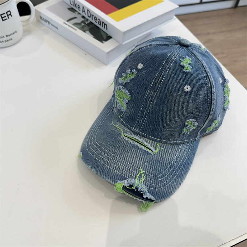 Women's Distressed Denim Baseball Cap Kalsten