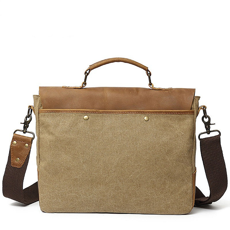 Robust Briefcase Made of Durable Canvas and Leather Kalsten