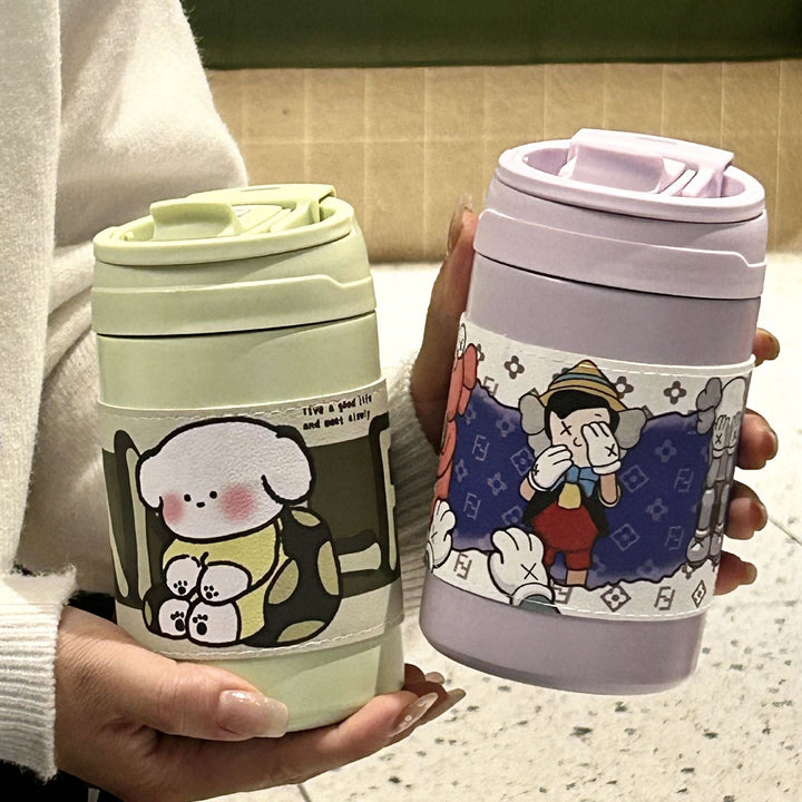 Ladies' insulated bottle with secure flip closure and charming animal motif Kalsten