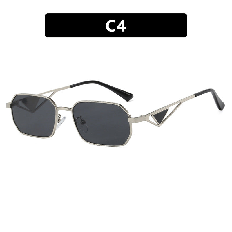 Women geometric luxury sunglasses with slim glossy frame Kalsten