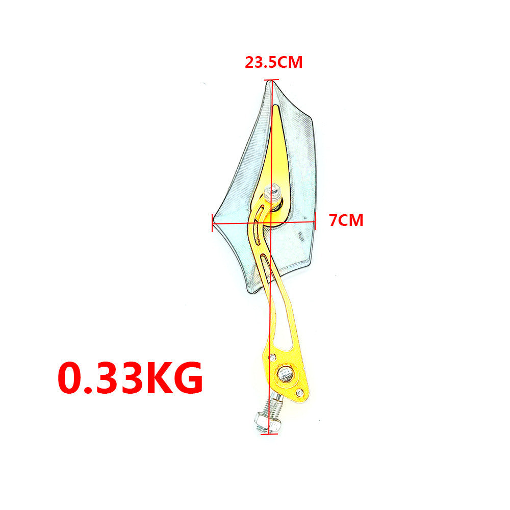Sporty motorcycle rearview mirrors with rounded edges and adjustable viewing angle Kalsten