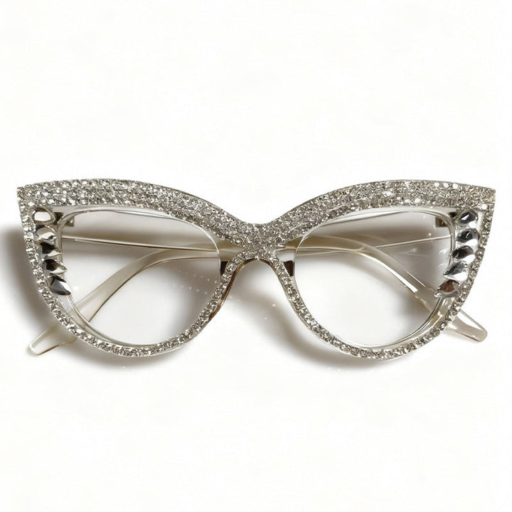 Rhinestone-Embellished Cat-Eye Eyewear Kalsten