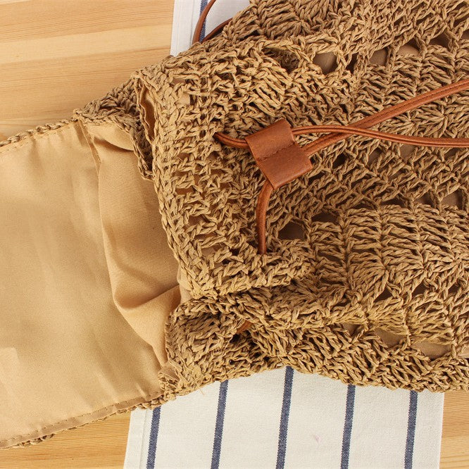 Braided Natural Material Backpack Kalsten