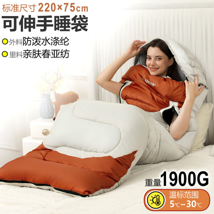 Sleeping bag with integrated hood and temperature control Kalsten
