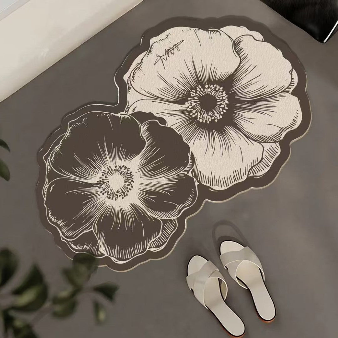 Floral Print Bath Mat Kalsten