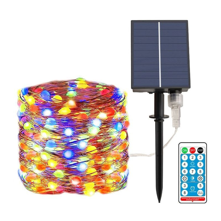 Solar Copper Wire Fairy String Lights With Dual Stake Panels Kalsten