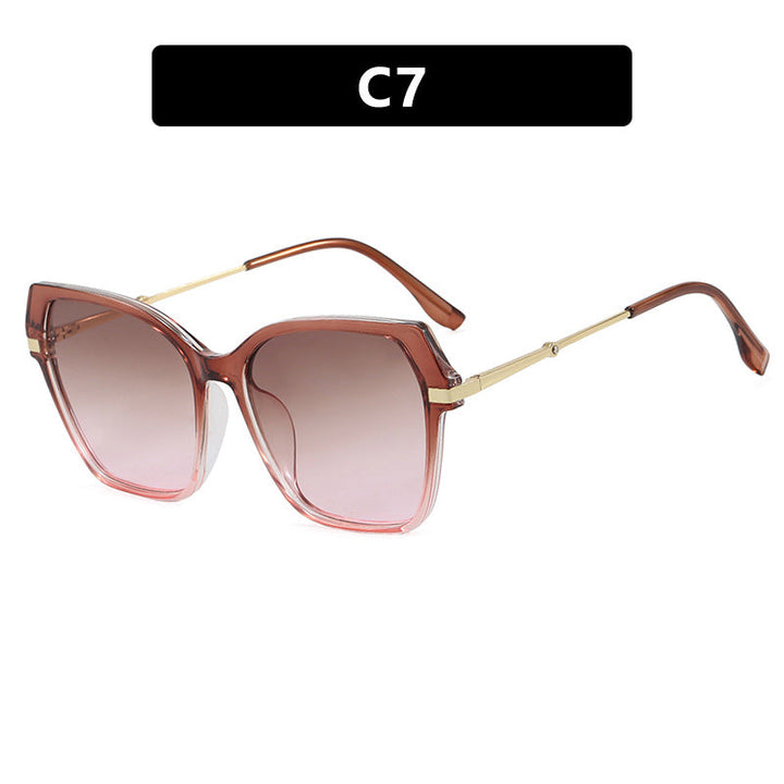 Ladies square sunglasses with elegant metal frame and protective UV filter Kalsten
