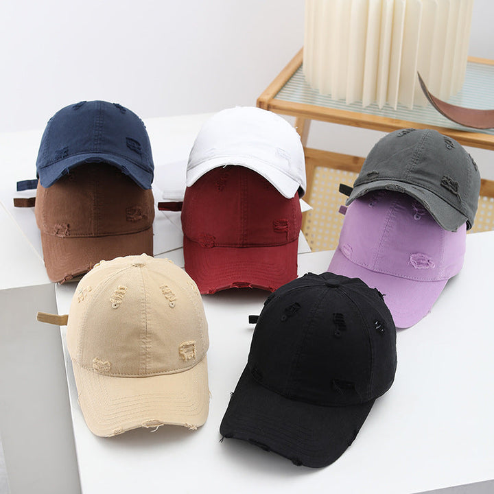 Women's fashionable destroyed baseball cap with adjustable strap Kalsten
