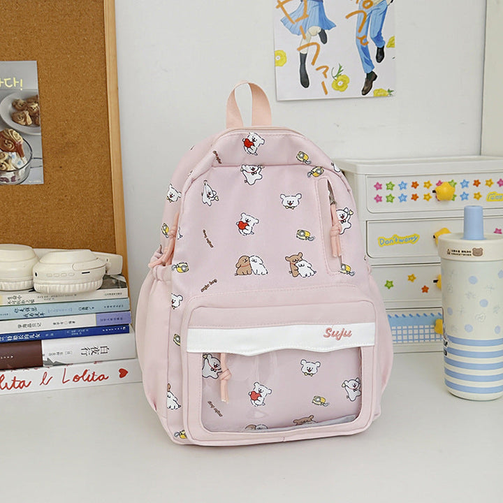 Cute Cartoon-Themed Multi-Pocket School Backpack