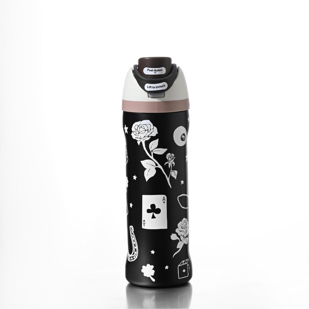 Insulated Stainless Steel Vacuum Water Bottle With One-Touch Flip Lid And Leakproof Safety Lock
