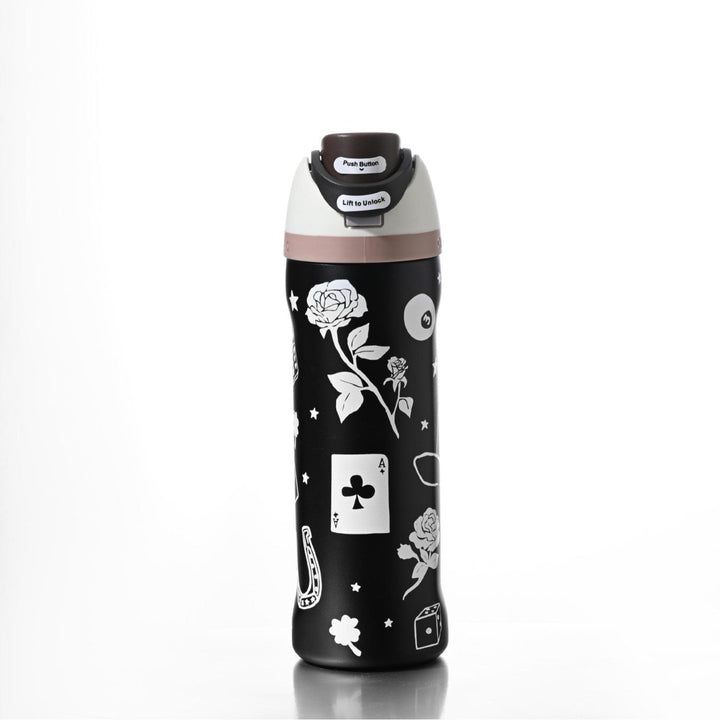 Insulated Stainless Steel Vacuum Water Bottle With One-Touch Flip Lid And Leakproof Safety Lock
