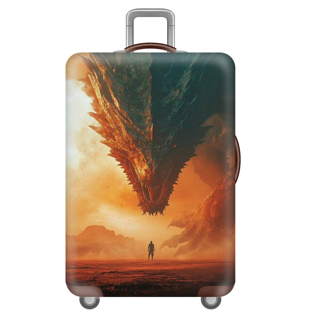 Unisex nan robust Hart shell trolley with lion portrait motif print, shock-resistant ABS polycarbonate shell, multi-wheeled chassis and TSA security lock Kalsten