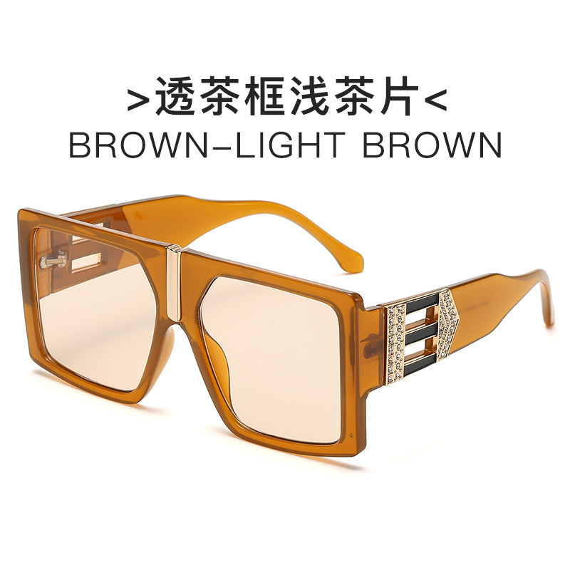 Ladies elegant rectangular sunglasses with glamorous embellishments Kalsten