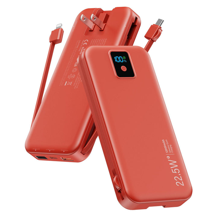 Power bank with digital LCD display and integrated charger Kalsten